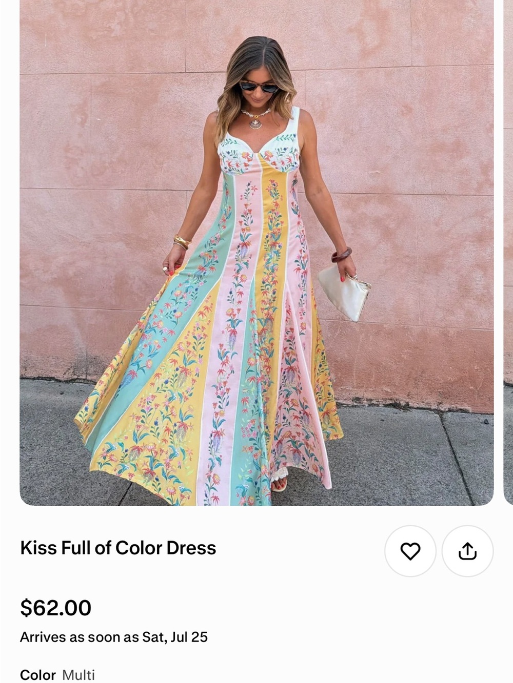 Anthropologie Pastel Stripe Floral Maxi Dress